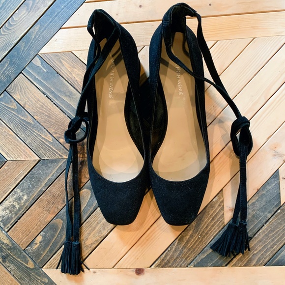 Saks Fifth Suede Ankle Wrap Pumps - Picture 5 of 7